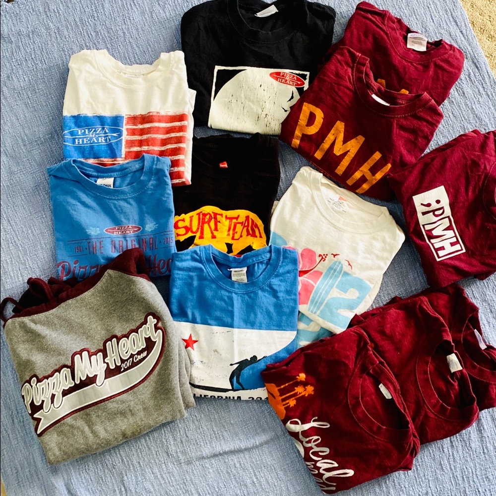 Assortment of PIZZA MY HEART TEE SHIRTS Size M & S